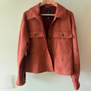 Bagatelle Faux Suede Jacket Rust Utility Cropped Shacket Size M